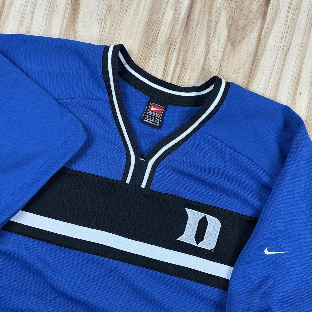 Vintage Nike Team Duke Basketball Warmup Shirt Size XL Blue Devils 90s Men's